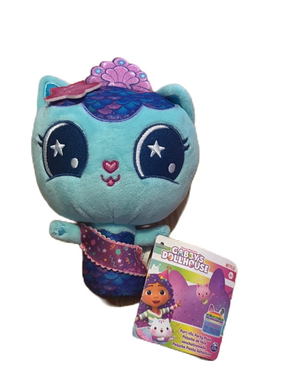 Netflix Gabby’s Dollhouse Mercat Plush Cat Mermaid NEW Purr-ific Party Plush NEW